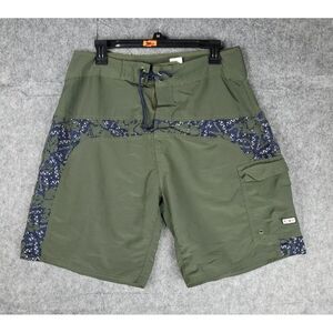 OP‎ Ocean Pacific Swim Trunks Men's 32 Floral Nylon UNLINED Drawstring Cargo